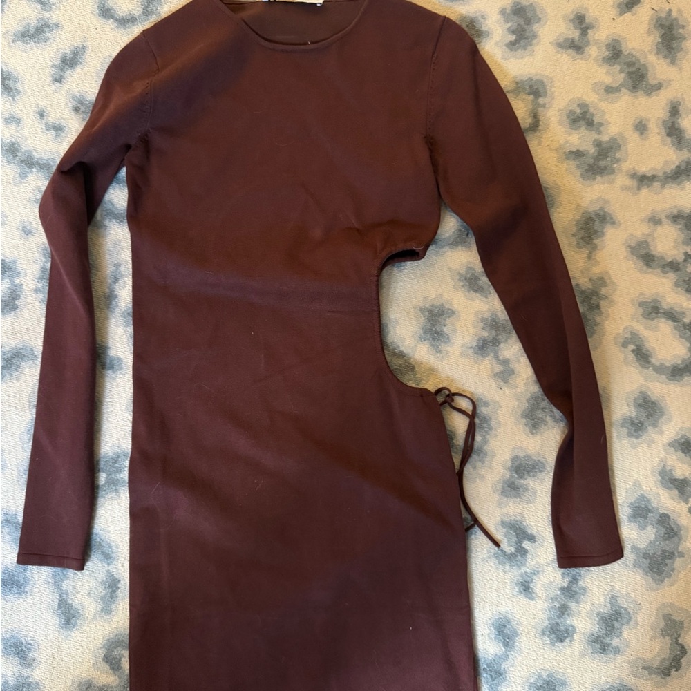 Zara brown cut out dress NWT